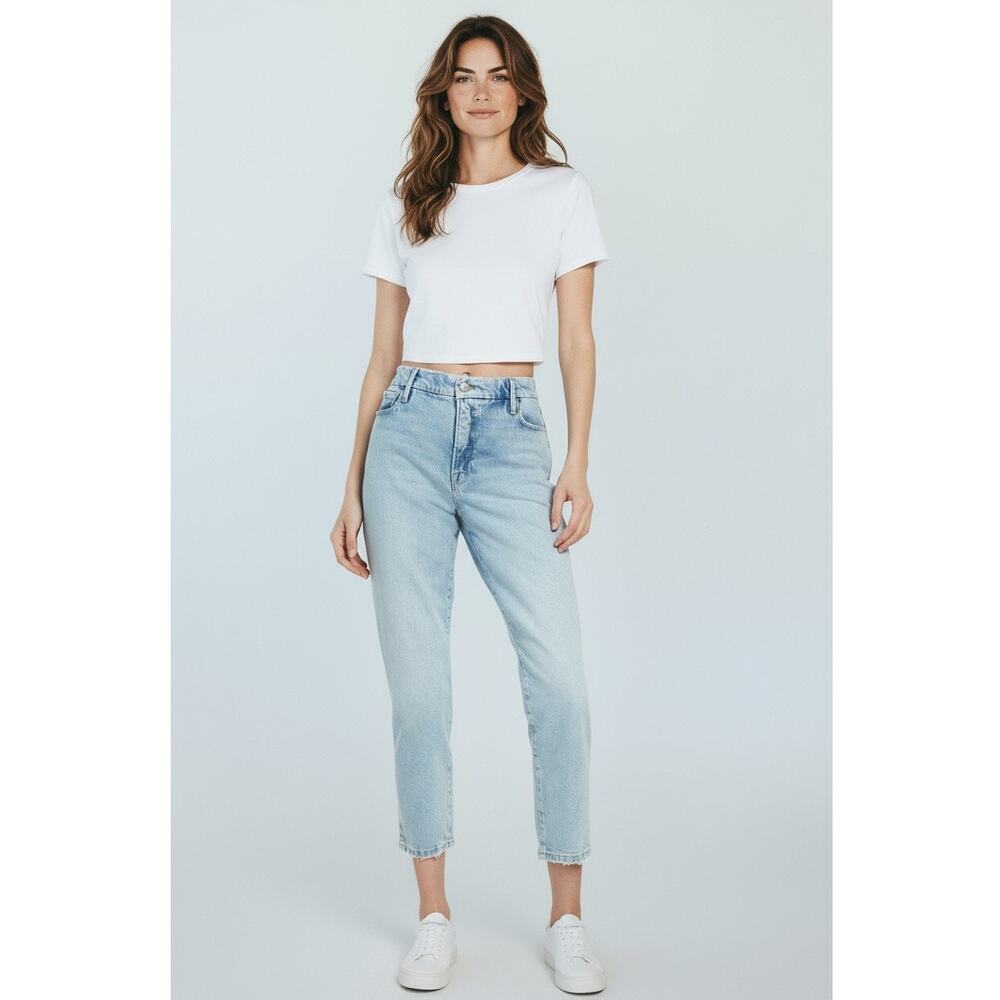 Good American Girlfriend High Rise Straight Leg Jeans Indigo size 2/26